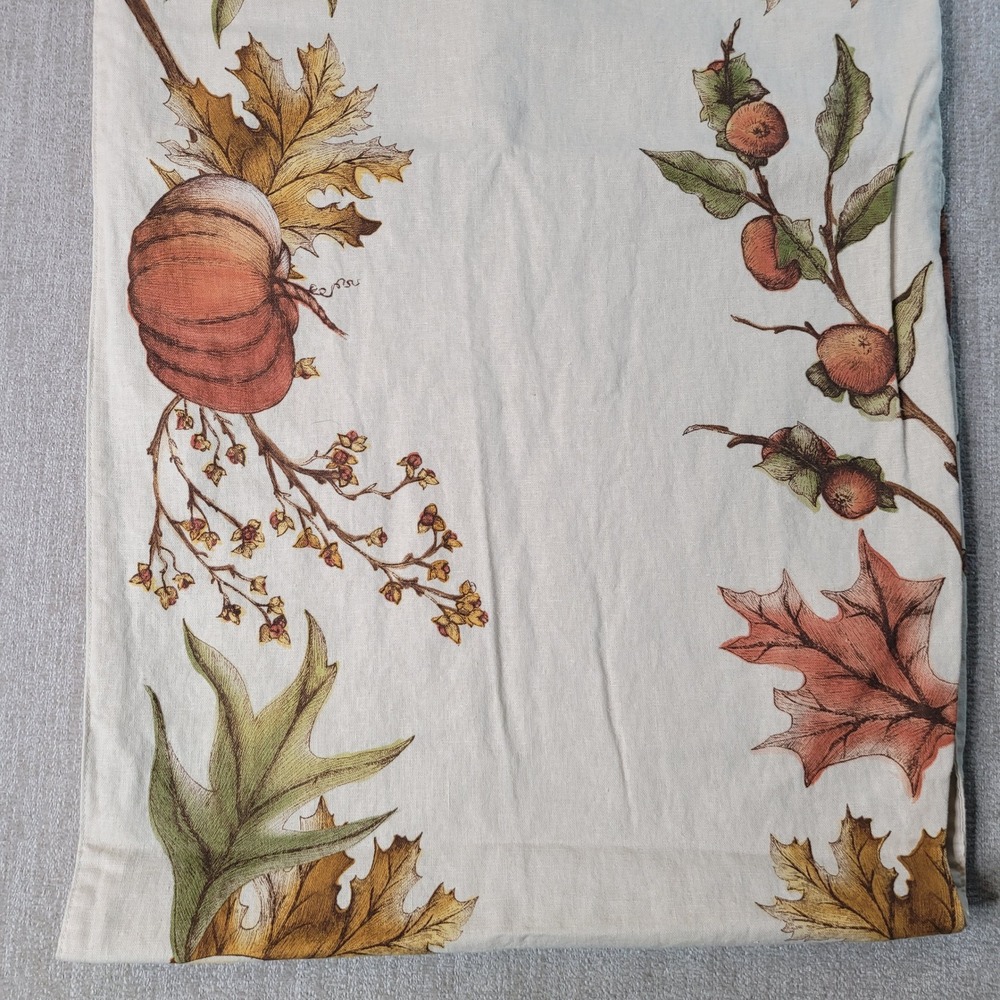 Pottery Barn Pumpkin Harvest Table Runner 18x90 Fall Autumn Leaves 2011 RARE - Picture 9 of 10